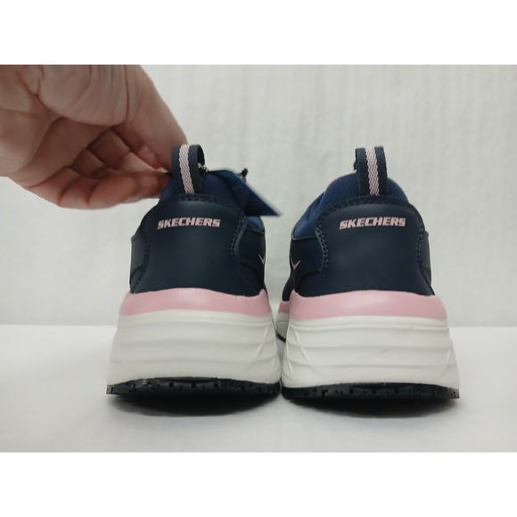 Skechers Work Womens Ultra Go Max Cushioning Elite Shoes 108036 Blue PInk Sz 7.5 - Picture 5 of 11